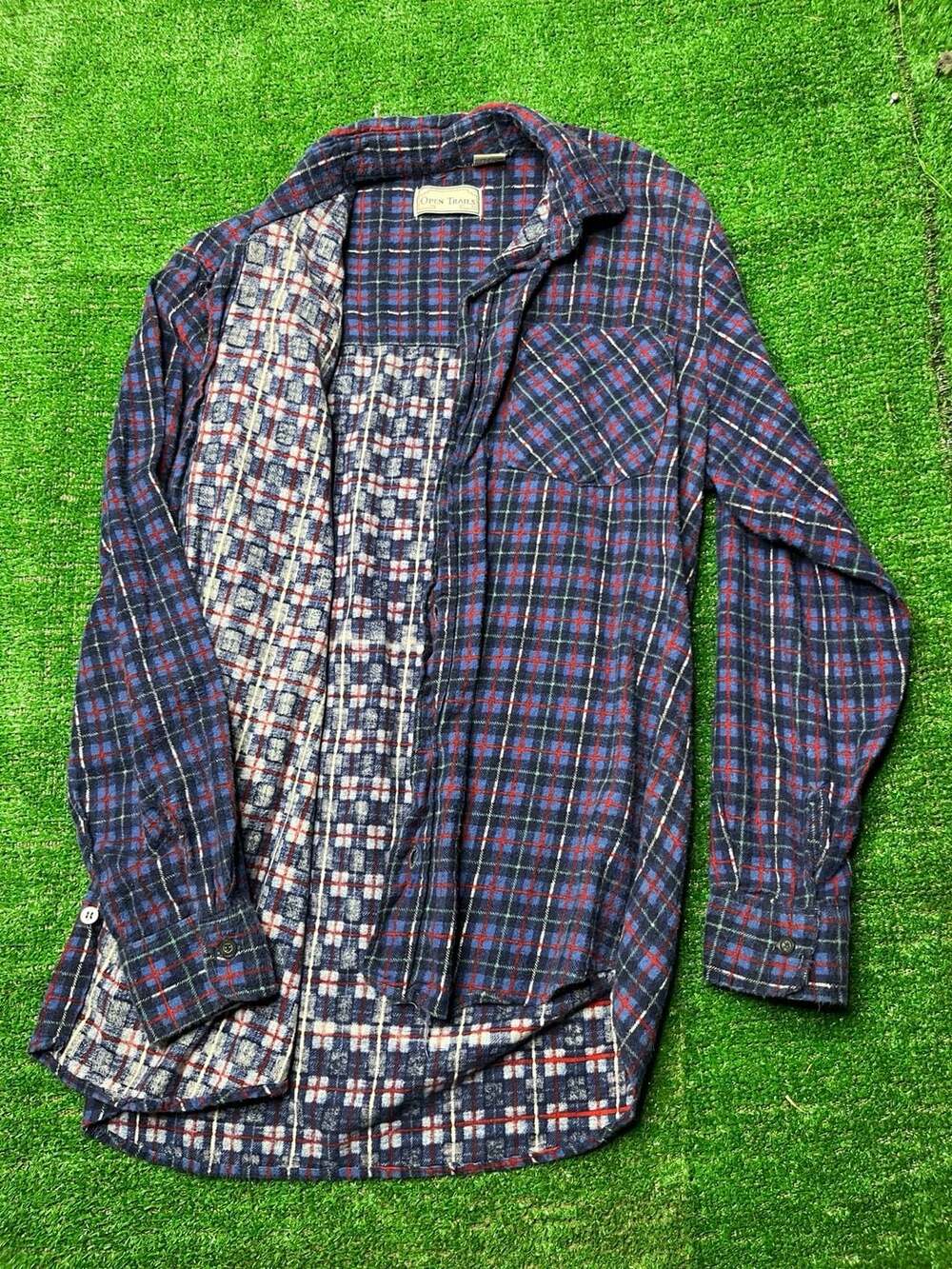 Open Trails B/R Plaid Made in South Africa 100% Cotton Long Sleeve Flannel